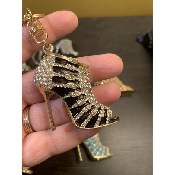 Bag Charm High Heel Bling Fashion Keychain Lot Of 10 Princess Diva Party Favors - Picture 11 of 12